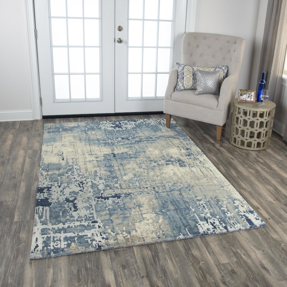 Hybrid Cut Pile Wool/ Tencel Rug, 2'6" x 10'. Picture 2