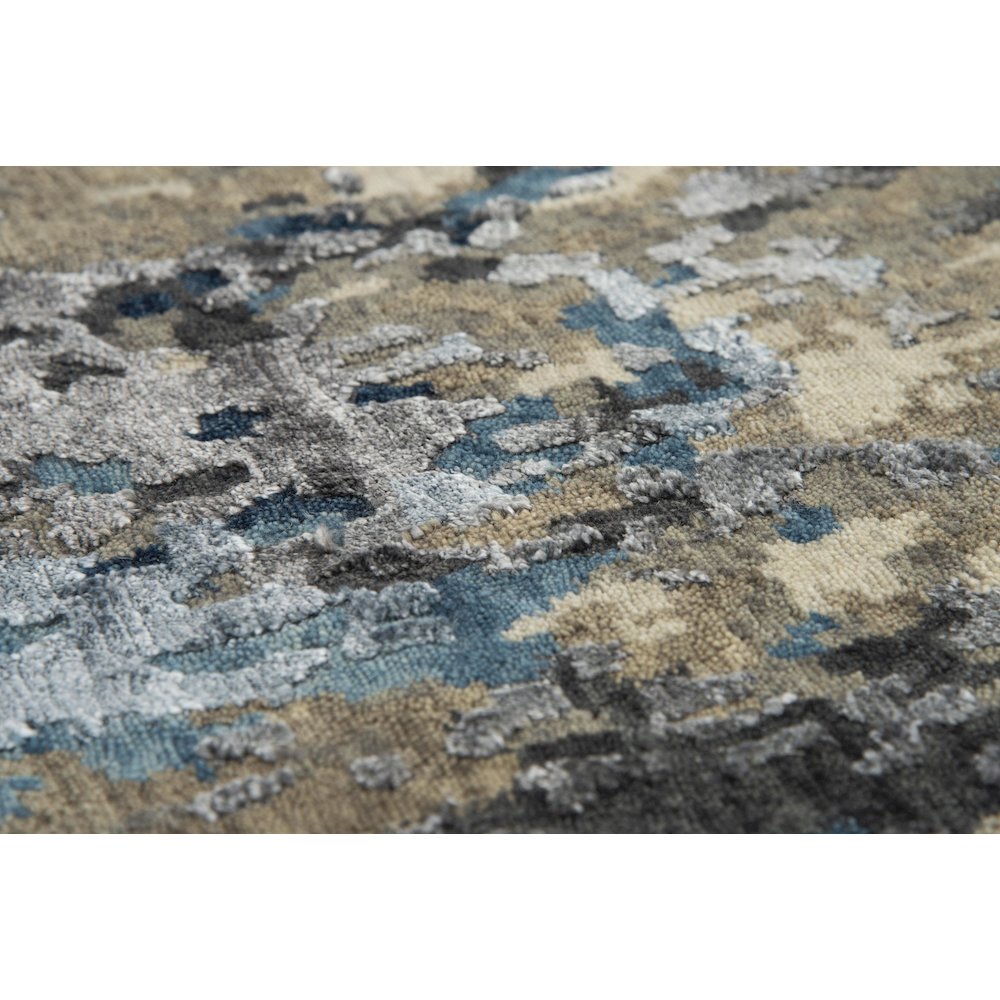 Hand Knotted Cut Pile Wool/ Viscose Rug, 6' x 9'. Picture 5