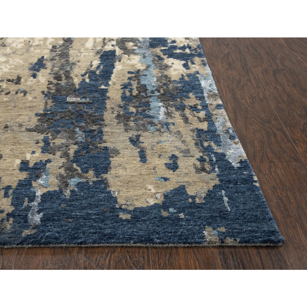 Hand Knotted Cut Pile Wool/ Viscose Rug, 6' x 9'. Picture 3