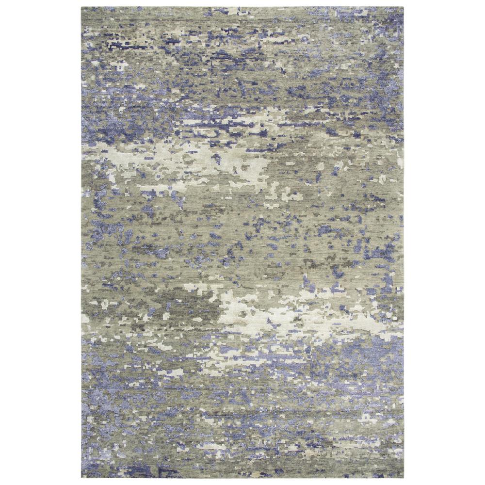 Hand Knotted Cut Pile Wool/ Viscose Rug, 6' x 9'. Picture 1