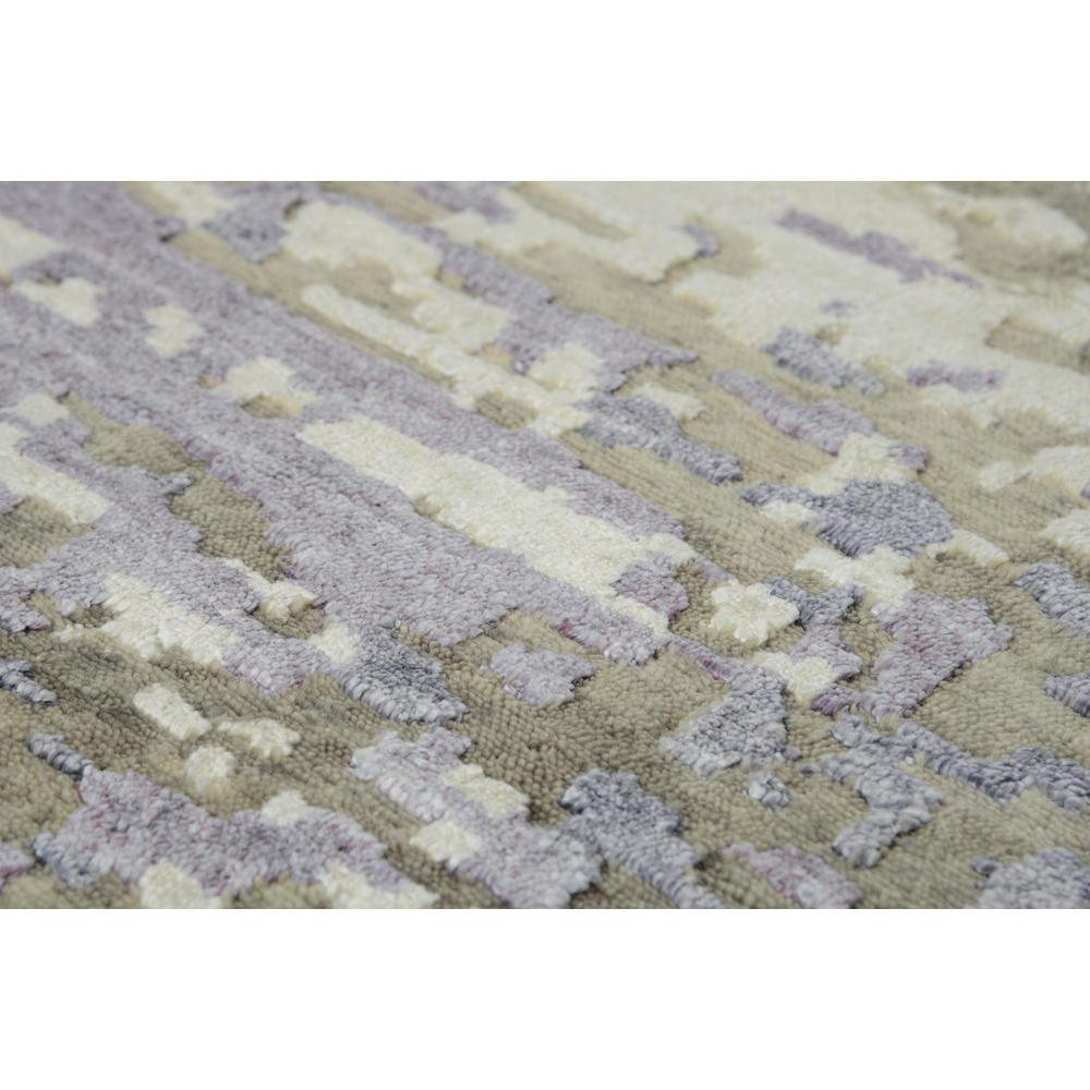 Hand Knotted Cut Pile Wool/ Viscose Rug, 6' x 9'. Picture 4
