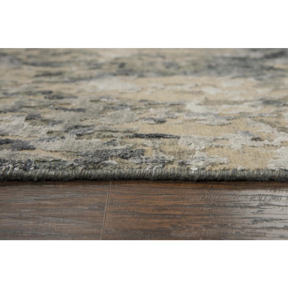Hand Knotted Cut Pile Wool/ Viscose Rug, 6' x 9'. Picture 6