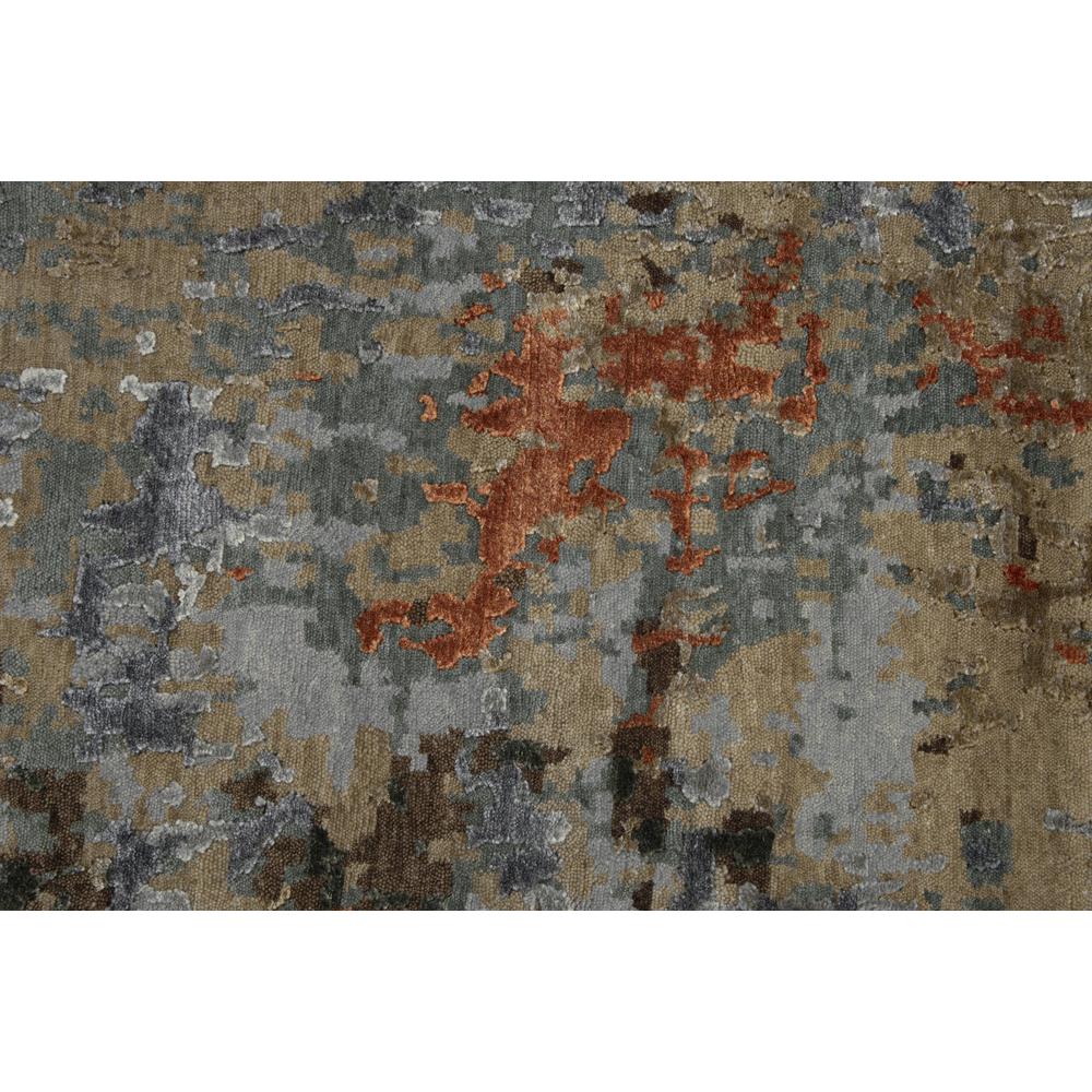 Hand Knotted Cut Pile Wool/ Viscose Rug, 6' x 9'. Picture 5