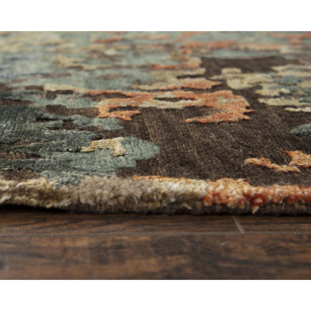 Hand Knotted Cut Pile Wool/ Viscose Rug, 6' x 9'. Picture 6