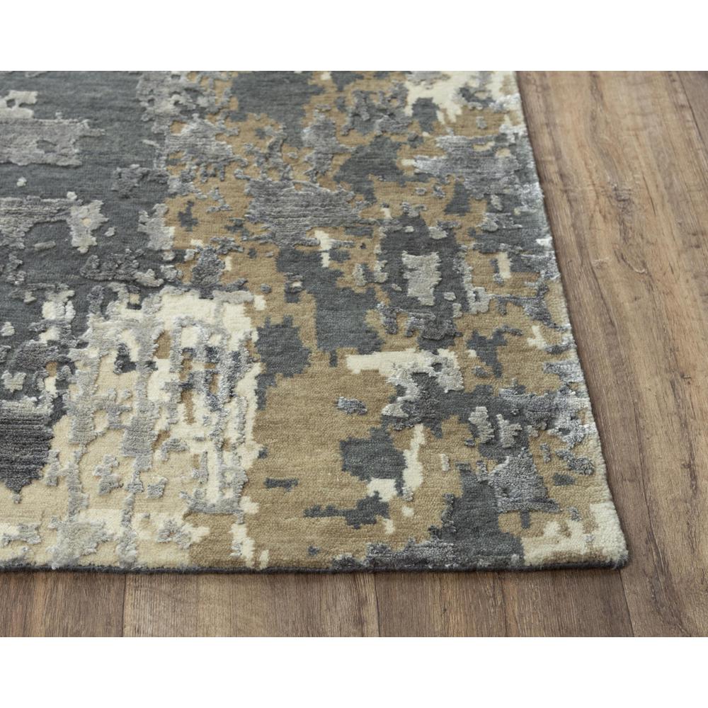 Hand Knotted Cut Pile Wool/ Viscose Rug, 6' x 9'. Picture 3