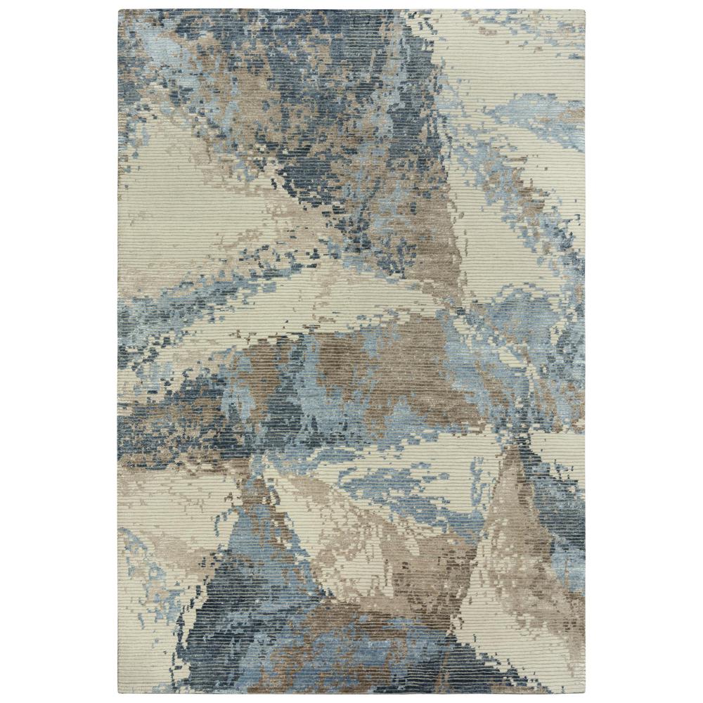 Hand Knotted Cut Pile Wool/ Viscose Rug, 6' x 9'. Picture 1