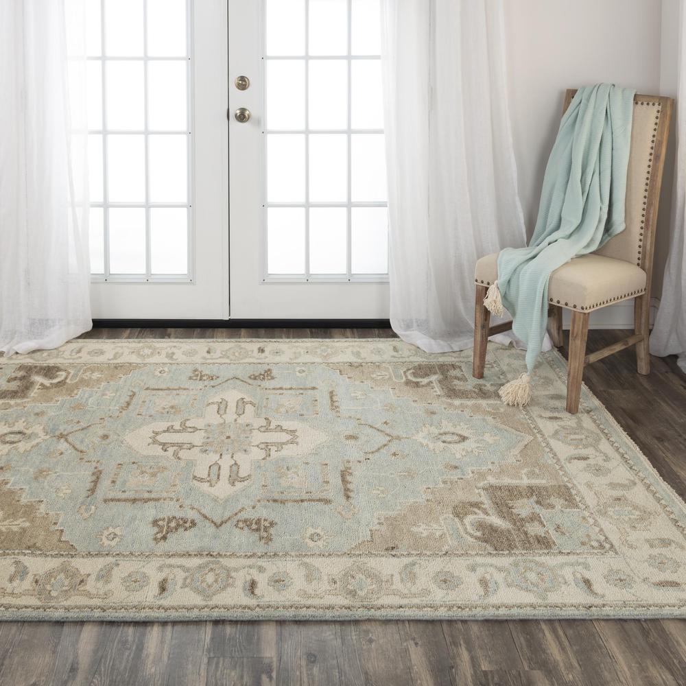 Hand Knotted Cut Pile Wool Rug, 6' x 9'. Picture 2