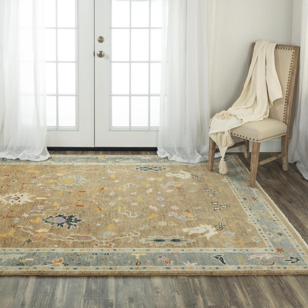 Hand Knotted Cut Pile Wool Rug, 6' x 9'. Picture 2