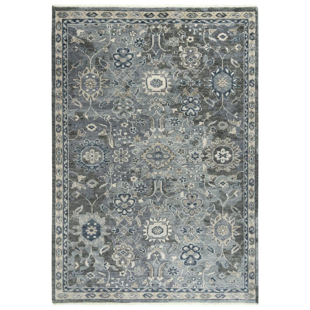 Hand Knotted Cut Pile Hand Spun Wool/ Tencel Rug, 8' x 10'. Picture 1