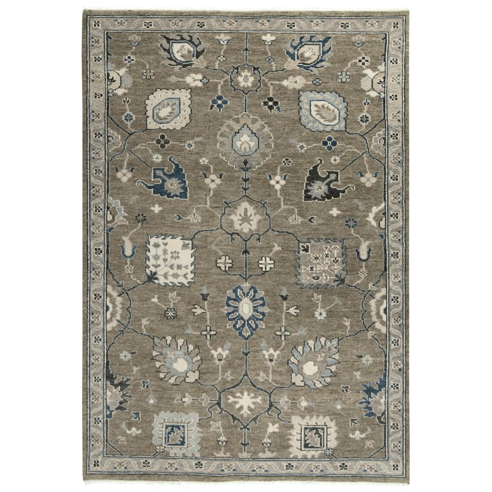 Hand Knotted Cut Pile Hand Spun Wool/ Tencel Rug, 8' x 10'. Picture 1