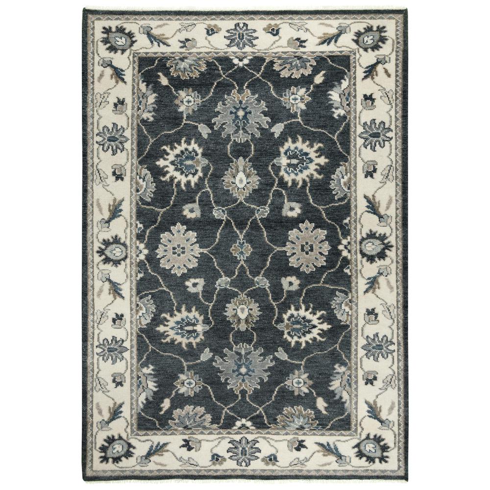 Hand Knotted Cut Pile Hand Spun Wool/ Tencel Rug, 8' x 10'. Picture 1
