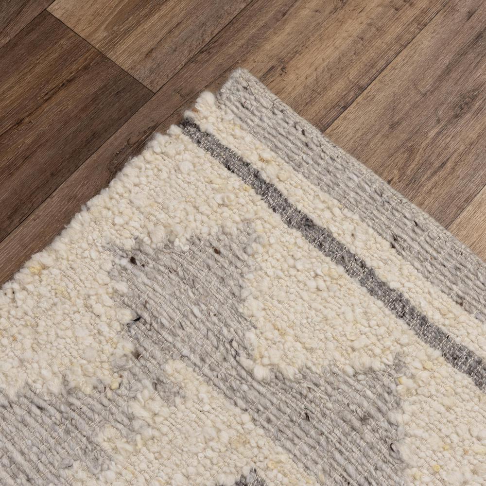 Hand Woven Flat Weave Pile Hand Spun Wool/ Cotton Rug, 8' x 10'. Picture 4