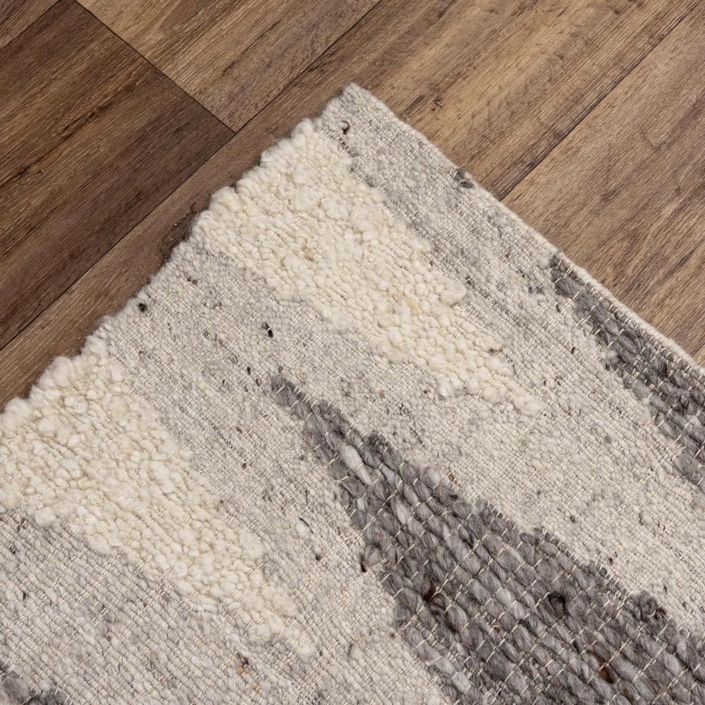 Hand Woven Flat Weave Pile Hand Spun Wool/ Cotton Rug, 8' x 10'. Picture 5