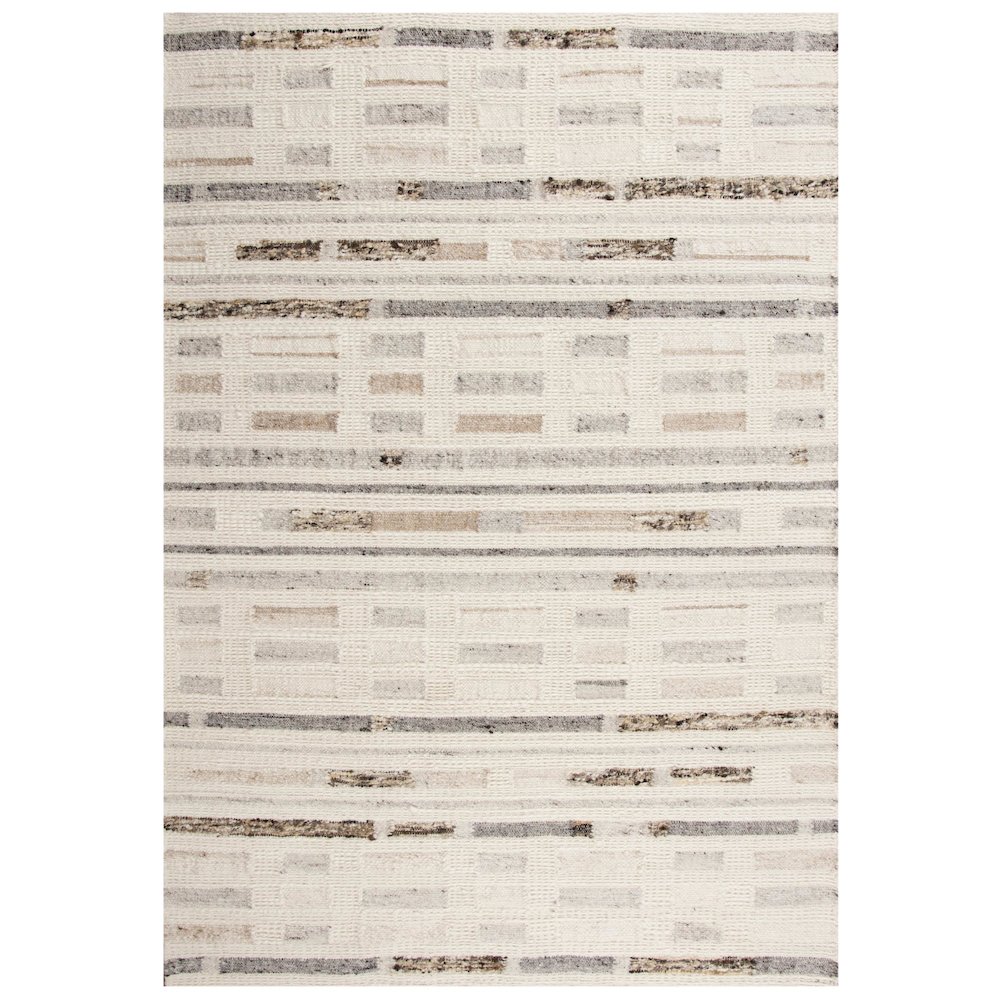 Hand Woven Flat Weave Pile Hand Spun Wool/ Cotton Rug, 8' x 10'. Picture 1