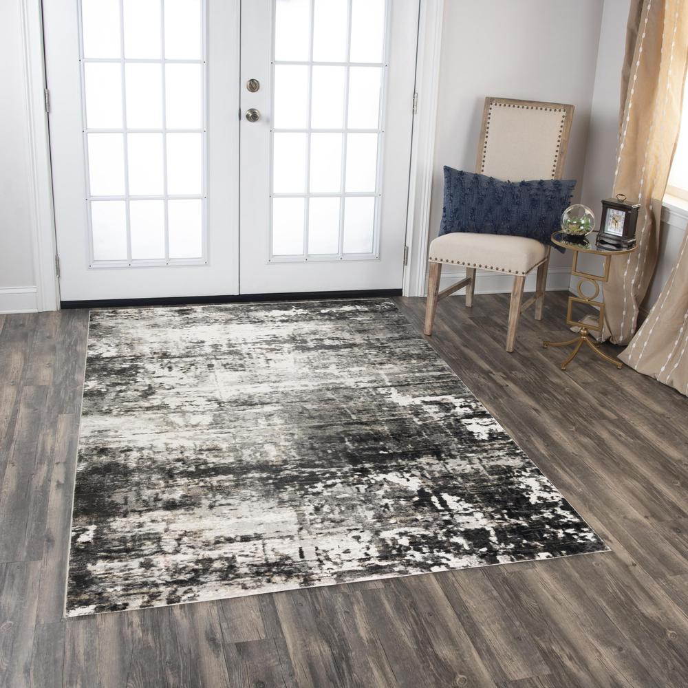 Power Loomed Cut Pile Polyester Rug, 6'7" x 9'6". Picture 2