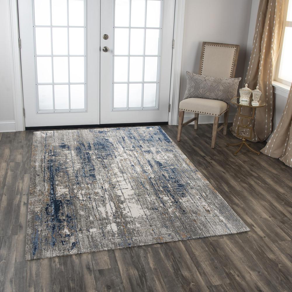 Machine/Hybrid Cut Pile Recycled Polyester Rug, 5'2" x 7'9". Picture 2