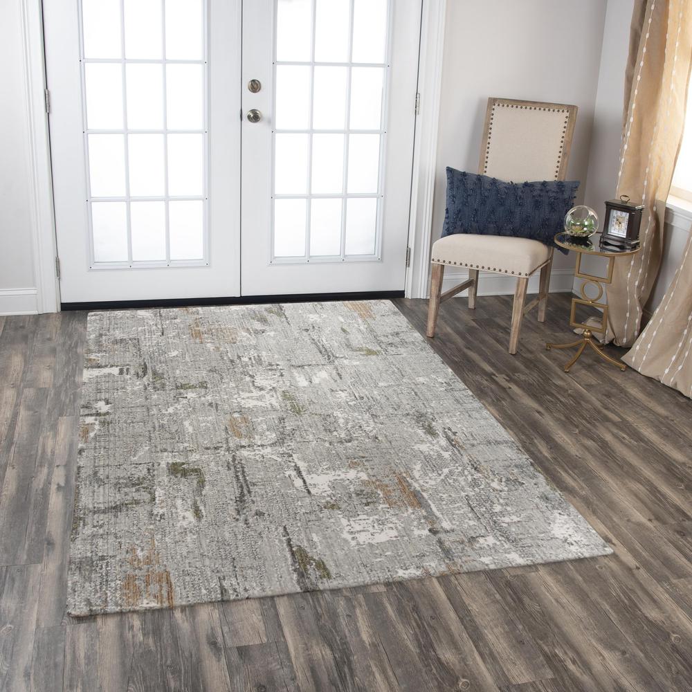 Machine/Hybrid Cut Pile Recycled Polyester Rug, 5'2" x 7'9". Picture 2