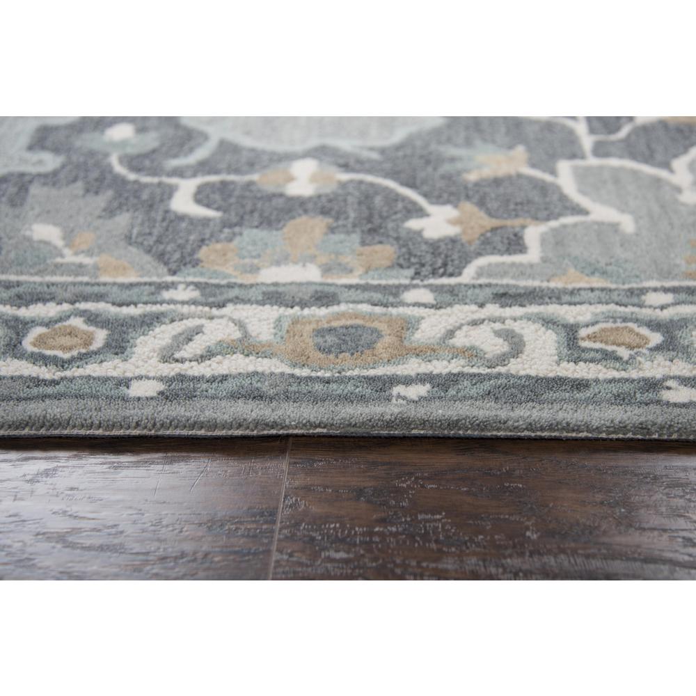 Hand Tufted Cut & Loop Pile Wool Rug, 2'6" x 8'. Picture 6