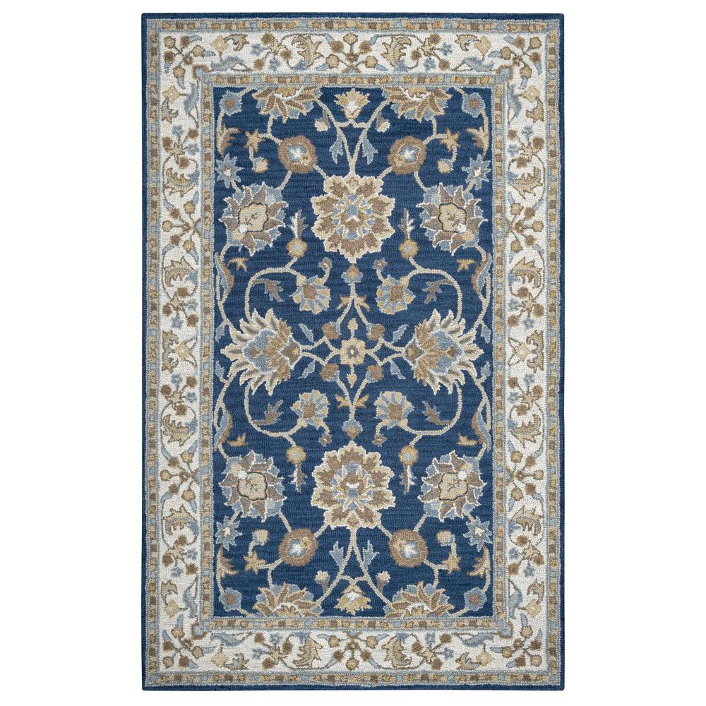 Hand Tufted Loop Pile Wool Rug, 5' x 8'. Picture 1