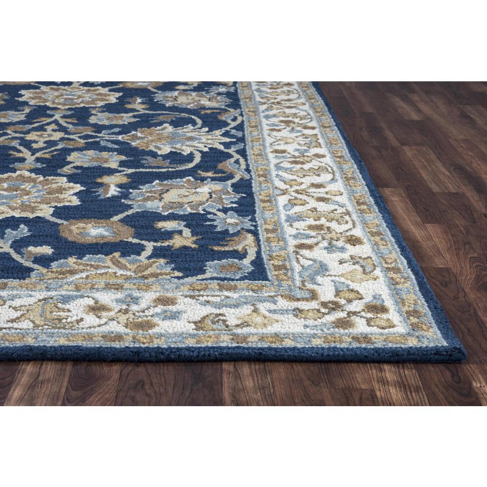 Hand Tufted Loop Pile Wool Rug, 3' x 5'. Picture 3