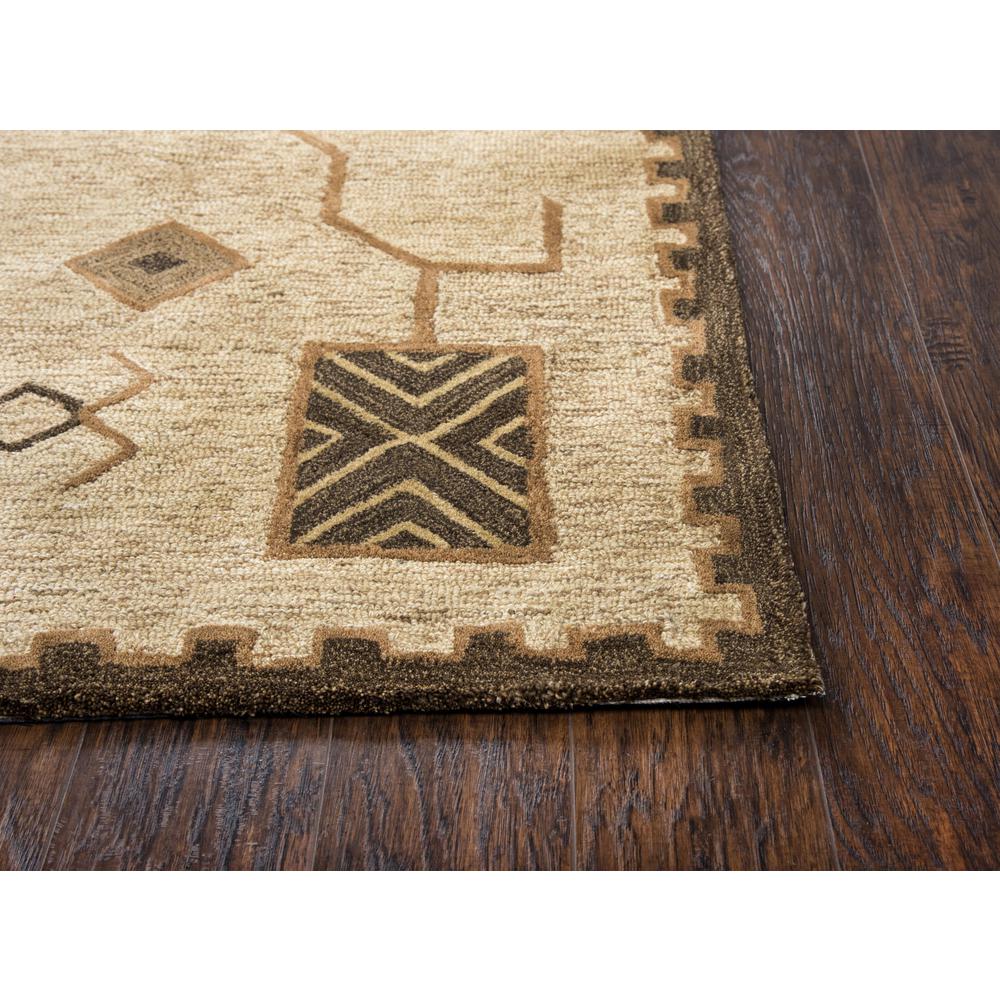 Hand Tufted Loop Pile Wool Rug, 5' x 8'. Picture 3
