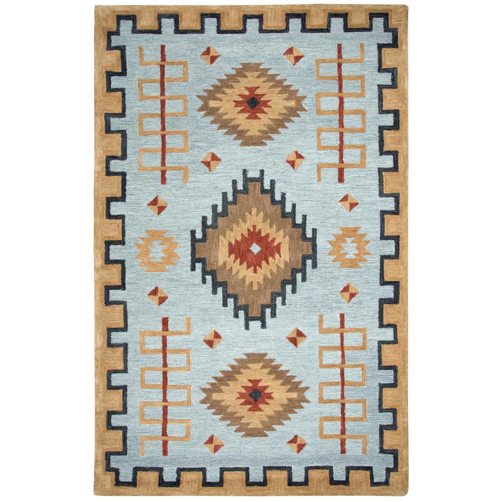Hand Tufted Loop Pile Wool Rug, 5' x 8'. Picture 1