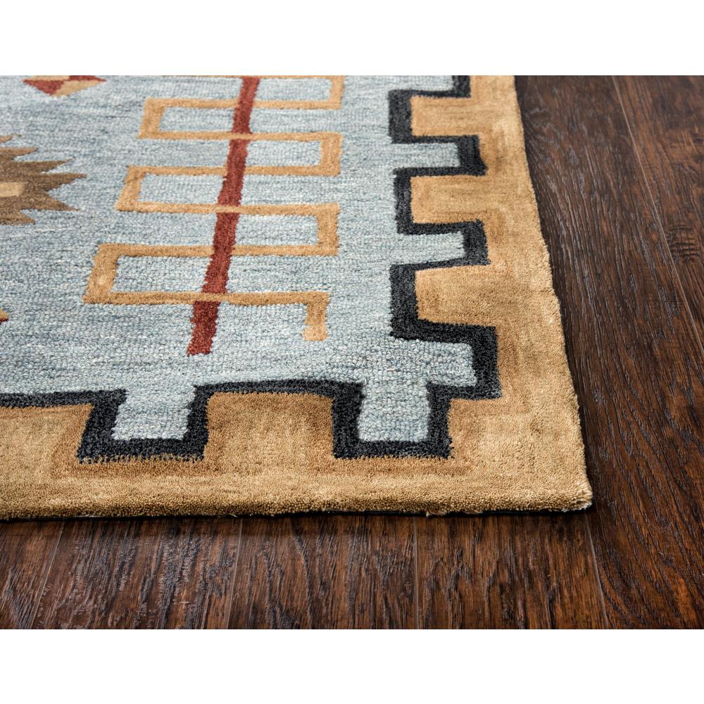 Hand Tufted Loop Pile Wool Rug, 5' x 8'. Picture 3