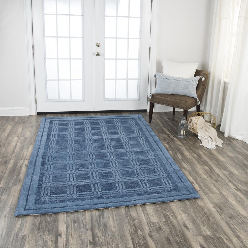 Hand Tufted Cut & Loop Pile Wool Rug, 9' x 12'. Picture 6