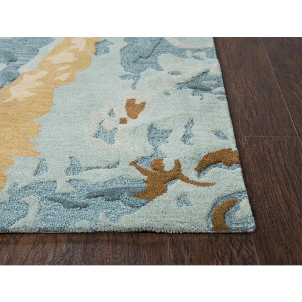 Hand Tufted Cut & Loop Pile Wool Rug, 2'6" x 8'. Picture 3