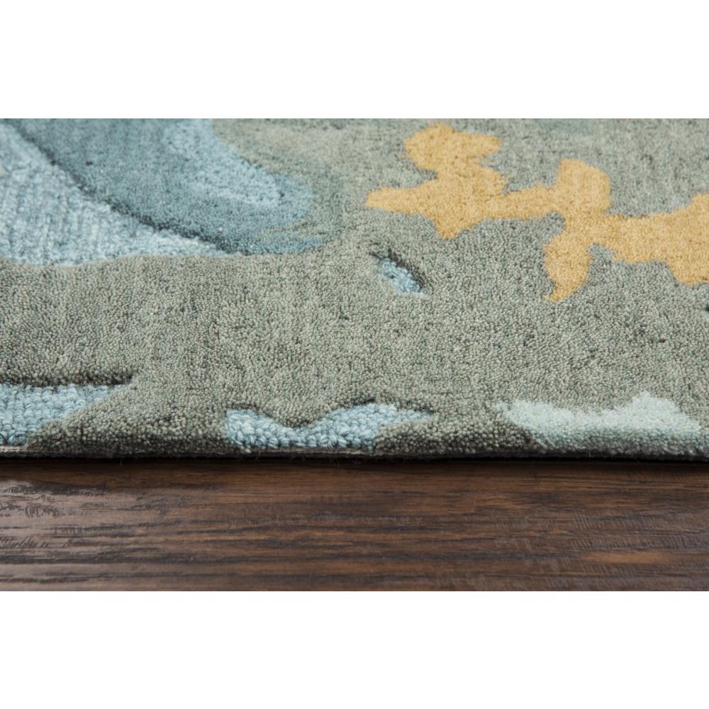 Hand Tufted Cut & Loop Pile Wool Rug, 2'6" x 8'. Picture 6