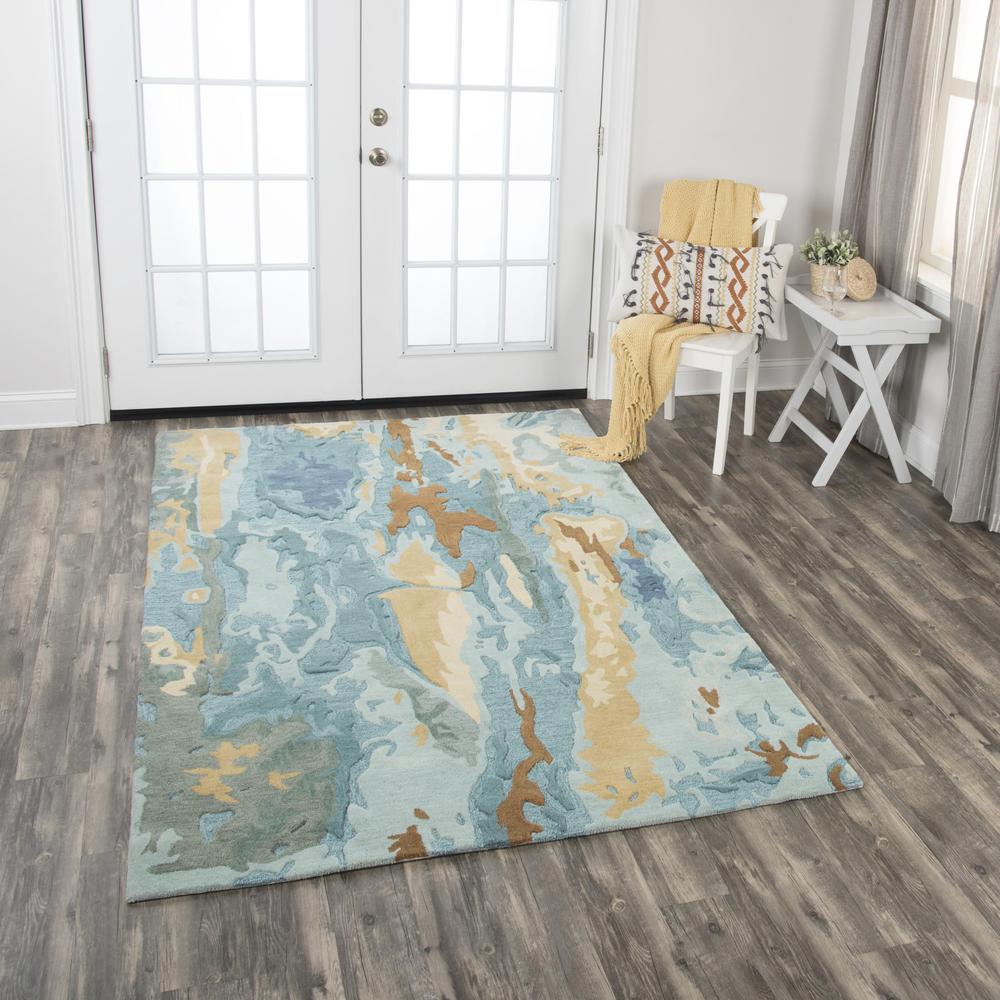 Hand Tufted Cut & Loop Pile Wool Rug, 2'6" x 8'. Picture 2