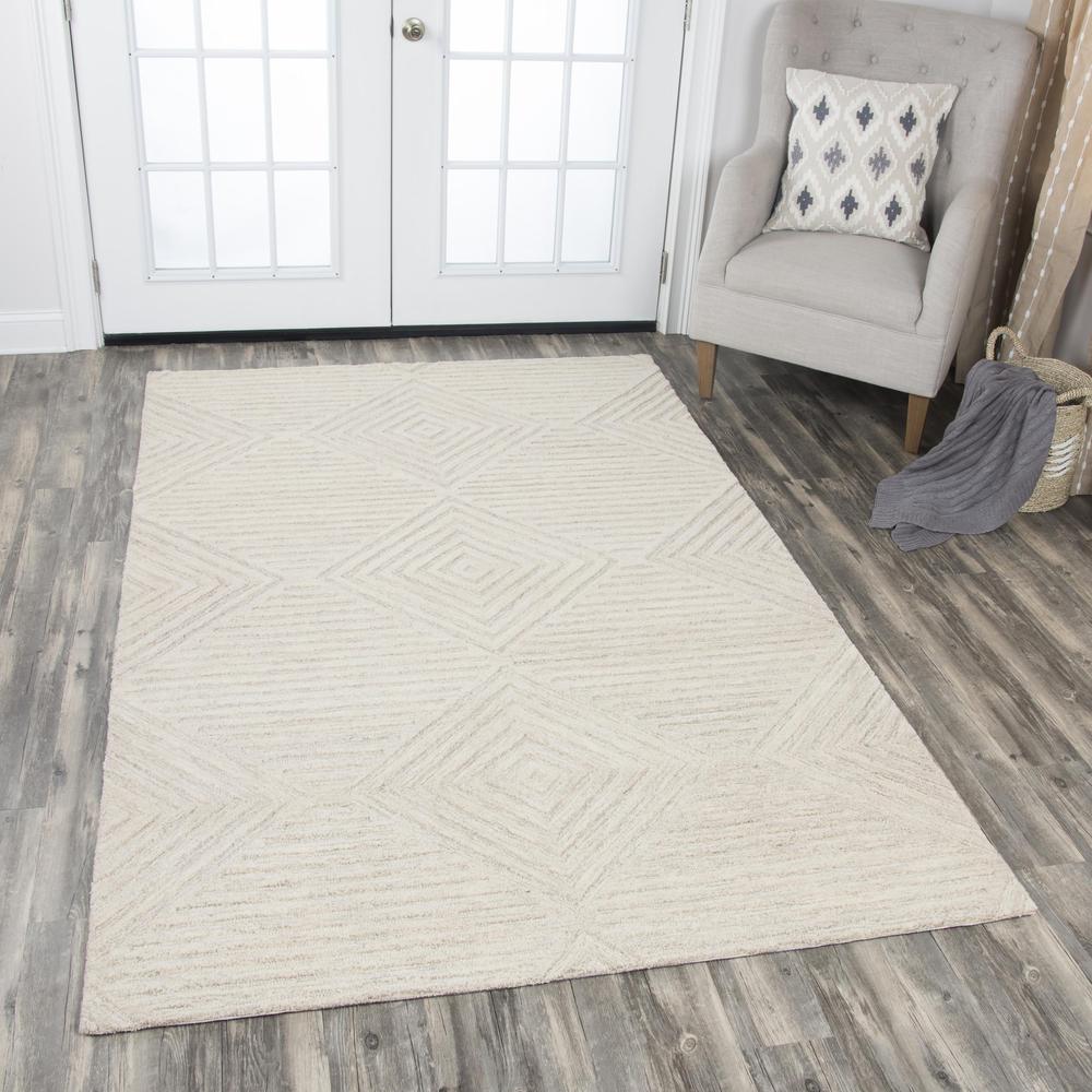 Hand Tufted Cut & Loop Pile Wool Rug, 2'6" x 8'. Picture 2