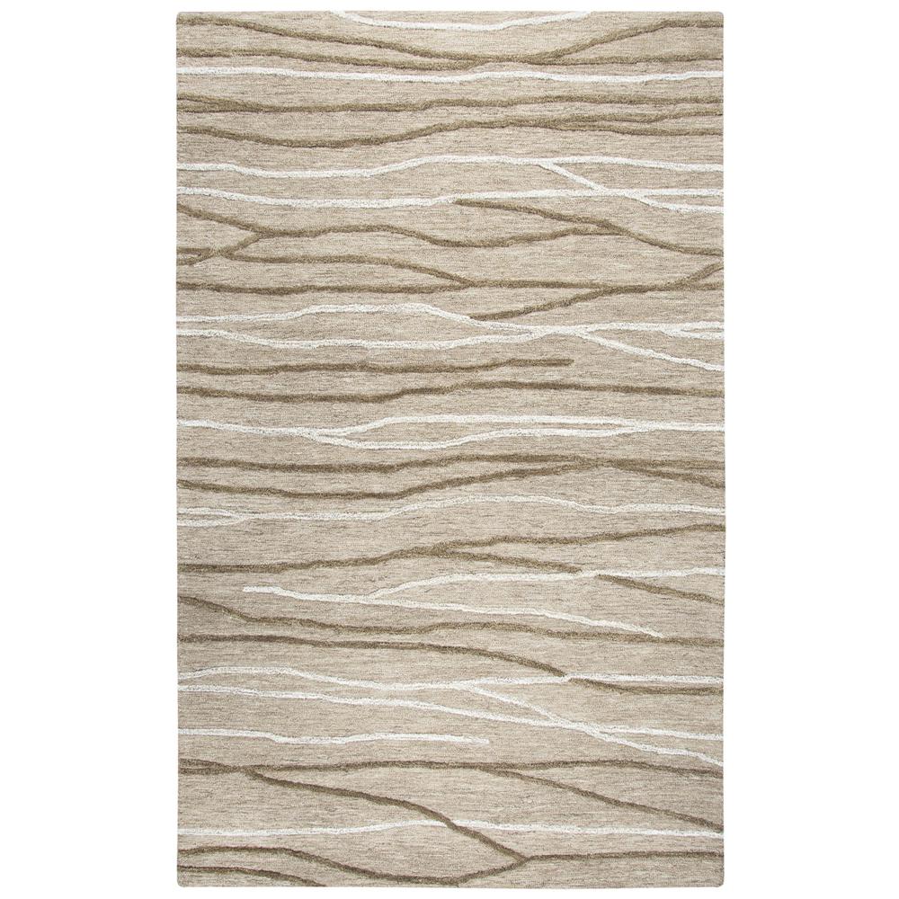 Hand Tufted Cut & Loop Pile Wool Rug, 5' x 8'. Picture 1