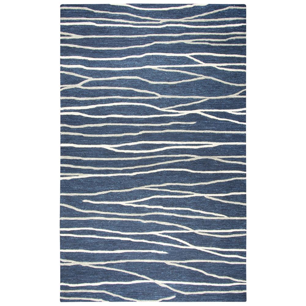 Hand Tufted Cut & Loop Pile Wool Rug, 5' x 8'. Picture 1