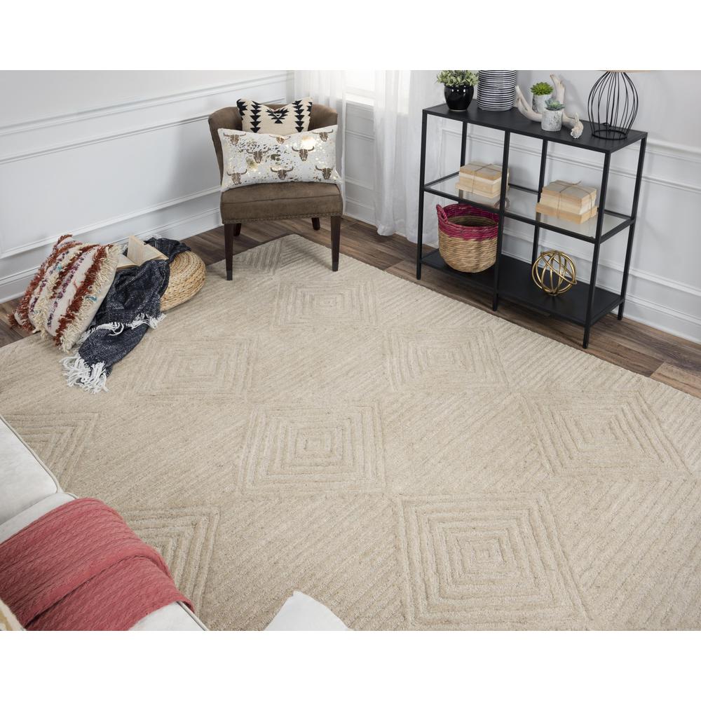 Hand Tufted Cut & Loop Pile Wool Rug, 2'6" x 8'. Picture 2
