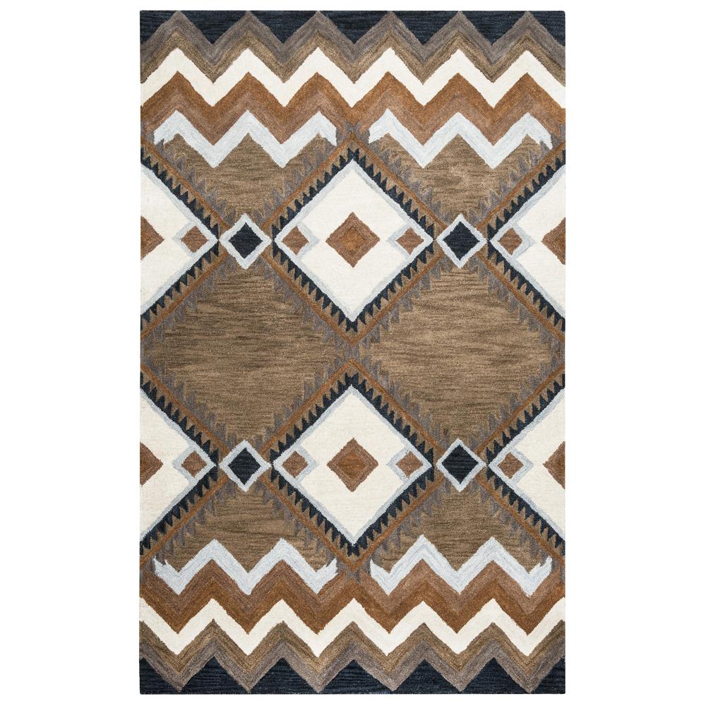 Hand Tufted Cut Pile Wool Rug, 5' x 8'. Picture 1