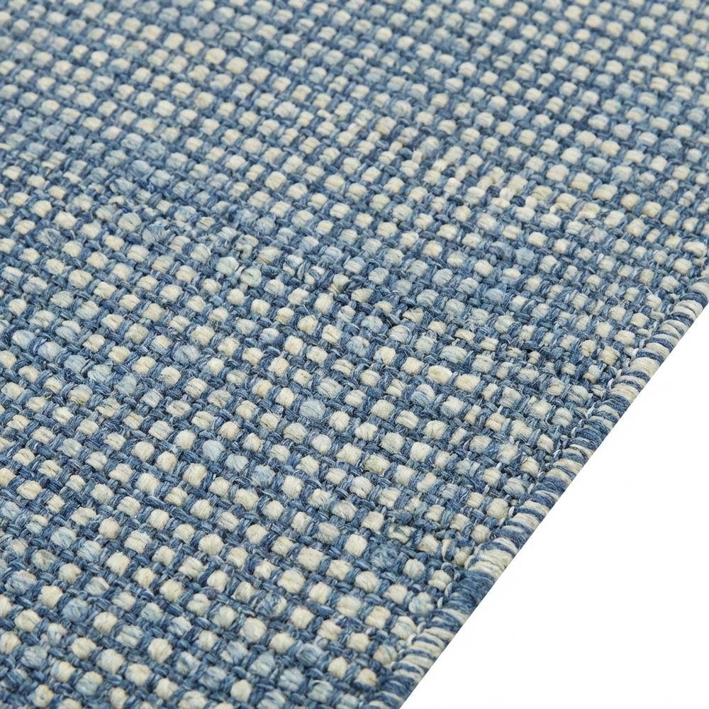 Blue Hand-Tufted Rectangle Rug with Casual Style and Cotton Backing. Picture 6