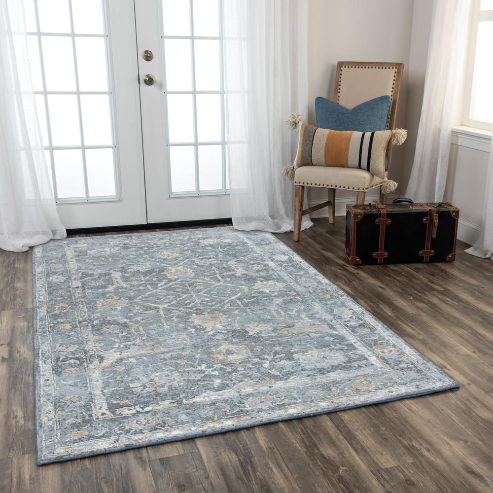 Hybrid Cut Pile Wool/ Tencel Rug, 2'6" x 8'. Picture 2