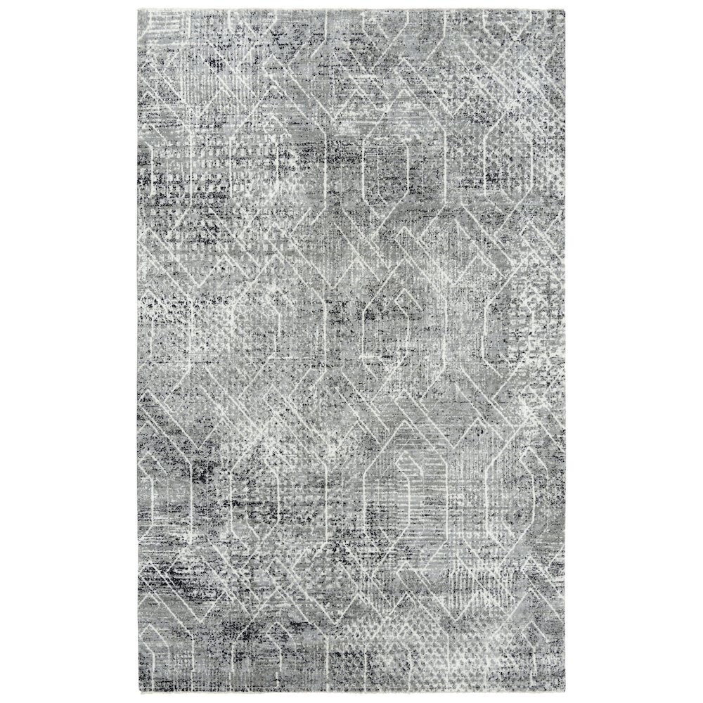 Hybrid Cut Pile Wool/ Tencel Rug, 8' x 10'. Picture 1