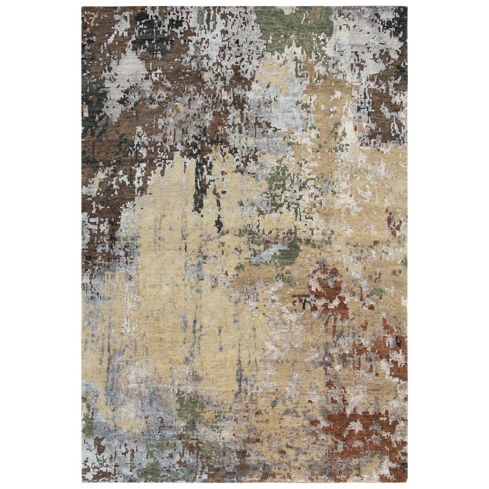 Hand Knotted Cut Pile Wool/ Viscose Rug, 8' x 10'. Picture 1