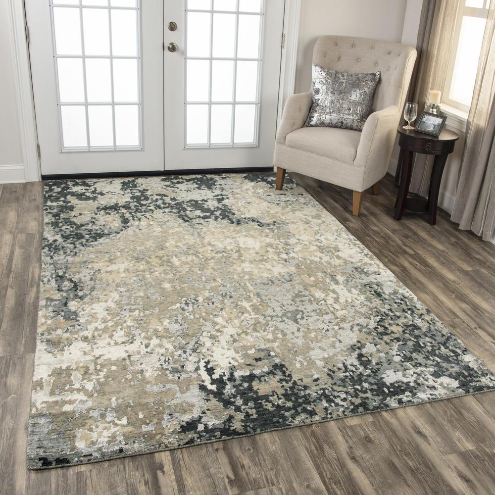 Hand Knotted Cut Pile Wool/ Viscose Rug, 8' x 10'. Picture 2