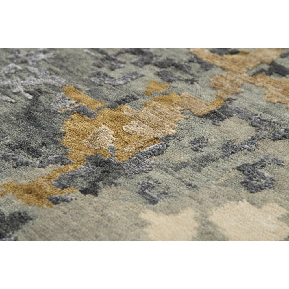 Hand Knotted Cut Pile Wool/ Viscose Rug, 8' x 10'. Picture 5
