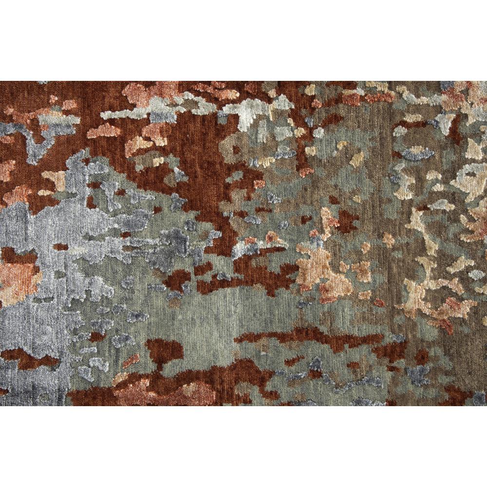 Hand Knotted Cut Pile Wool/ Viscose Rug, 9' x 12'. Picture 4