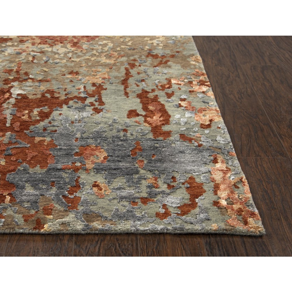 Hand Knotted Cut Pile Wool/ Viscose Rug, 9' x 12'. Picture 3