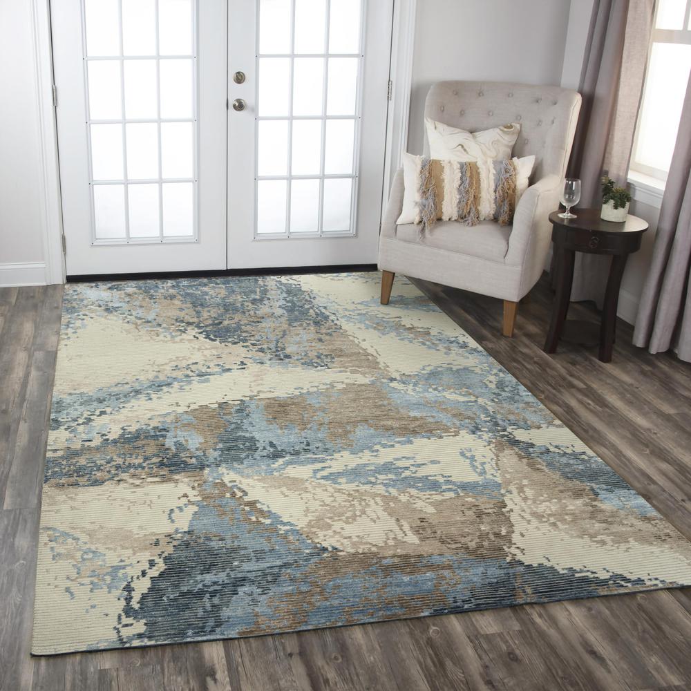 Hand Knotted Cut Pile Wool/ Viscose Rug, 8' x 10'. Picture 2