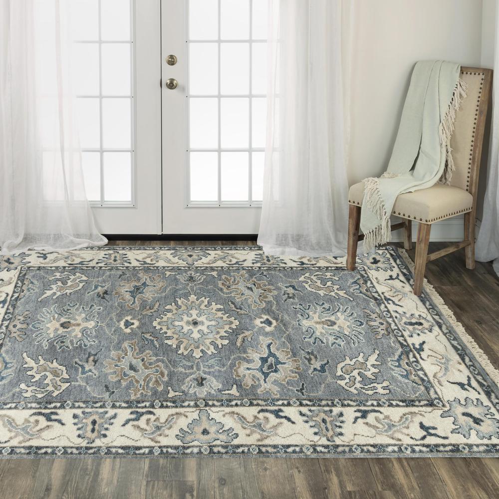 Hand Knotted Cut Pile Hand Spun Wool/ Tencel Rug, 9' x 12'. Picture 2