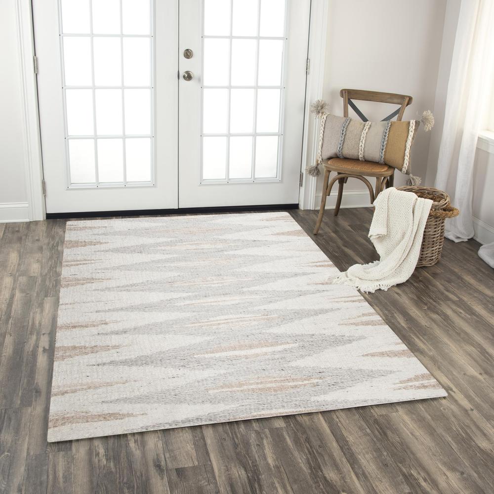 Hand Woven Flat Weave Pile Hand Spun Wool/ Cotton Rug, 9' x 12'. Picture 2