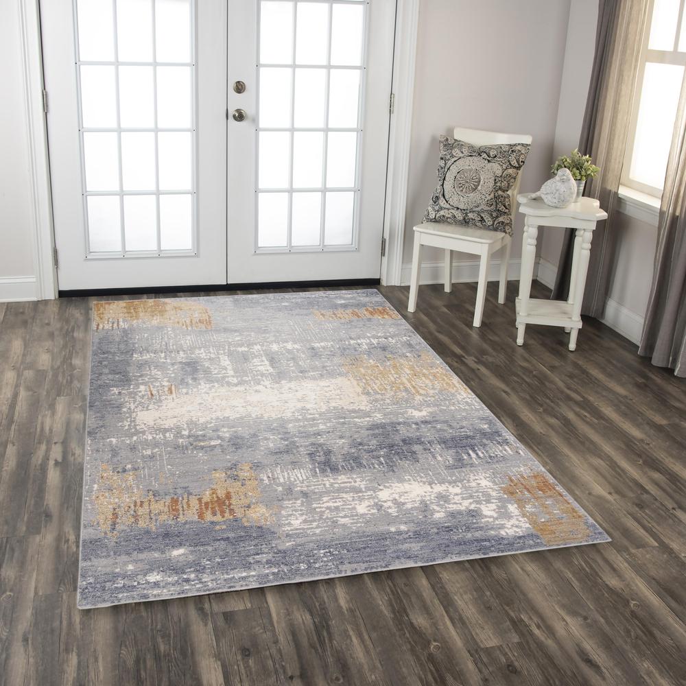 Power Loomed Cut Pile Wool Rug, 5' x 8'. Picture 2