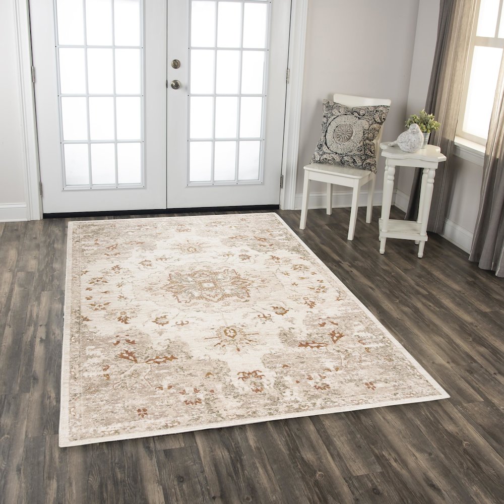 Power Loomed Cut Pile Wool Rug, 5' x 8'. Picture 2