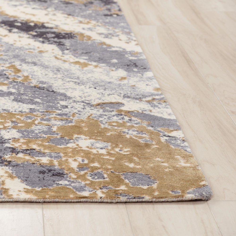 Hybrid Cut Pile NZ Wool/ Tencel Blend Rug, 2'6" x 10'. Picture 3